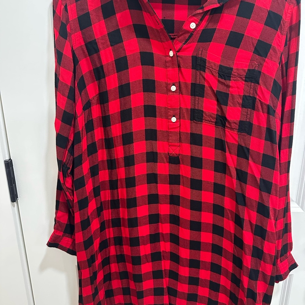 Old Navy Red and Black Checkered Shirt